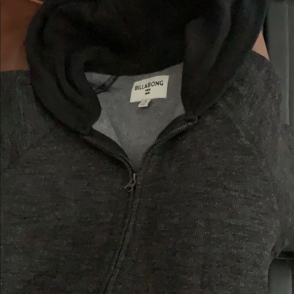 Billabong Charcoal Gray Balance Full Zip Long Sleeve Fleece Hoodie - Picture 2 of 7